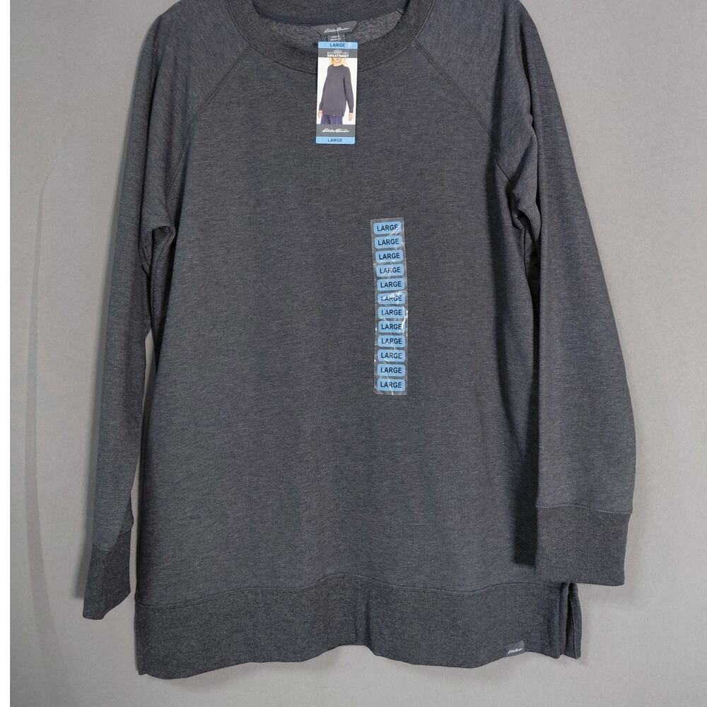 NWT Eddie Bauer Fleece Boyfriend Tunic Fit Sweatershirt Women Size L - Picture 2 of 15
